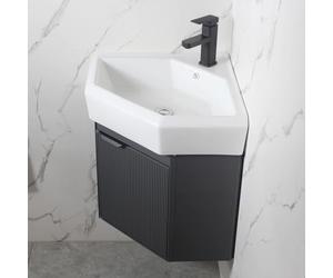 Lavabo, mobiletto angolare per bagno con lavabo, lavabo multiuso a parete, rubinetto combinato acqua calda e fredda, ampio spazio di archiviazione per piccoli spazi, per cucina domestica (grigio 38