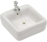 Lavabo per casa delle bambole, ampia applicazione, squisita scala 1:12, mobili per casa delle bambole, per intrattenimento quadrato, mobili, decorazioni per casa delle bambole (bianco)