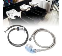 Lavabo per shampoo in lega di zinco blu con tubo e lancia per barbieri