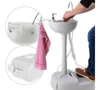 Lavabo Portatile Lavello Lavandino Ruote Campeggio Bagno 17L con Serbatoio Acque