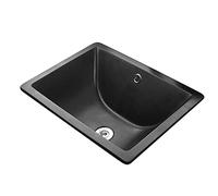 Lavabo rettangolare nero da incasso per bagno 54 x 38 cm lavabo in granito elegante design moderno durevole e facile da pulire perfetto per la ristrutturazione della casa