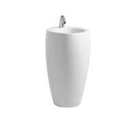 Lavabo Laufen Alessi con colonna integrata, senza foro per rubinetto, senza sfioratore, 530x530, H811972, Colorazione: Bianco con LCC