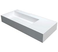 Lavabo sospeso, rettangolare, PB2015, in resina di sintesi (Solid Stone) - 90 x 48 x 13cm