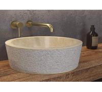 Lavabo Tondo Per Bagno In Marmo Naturale Color Crema