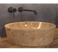 Lavabo Tondo Per Bagno In Marmo Naturale Rosso