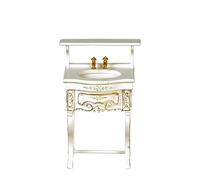 Lavabo vittoriano per casa delle bambole bianco dipinto a mano JBM mobili da bagno 1:12