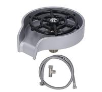 Lavabottiglie, Lavatrice Sciacquatrice Automatica per Vetro con Tubo da 80 Cm per Cucina EU 3 8 Diametro Filettatura 16 Mm Rubinetto Ad Alta Pressione Ugello a 5 Fori (SILVER)