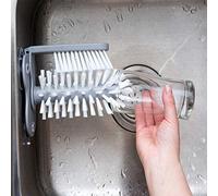 Lavabottiglie, Pulitore per Tazze, Attacco per Lavello Lavabicchieri per Lavello con Spazzola Bifacciale Detergente per Vetri a 360° per Bottiglie di Birra, Bicchieri da Vino,