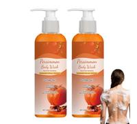 Lavaggio del corpo in cachi per il controllo degli odori del corpo, lavaggio del corpo a controllo dell'olio, latte da bagno idratante e nutriente, gel doccia detergente giornaliero profondo (2PCS)