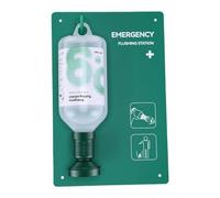 Lavaggio Oculare a Parete con Soluzione da 32oz | Materiale durevole in polistirene, Accesso rapido in caso di emergenza, Ideale per l\'edilizia, il laboratorio e la