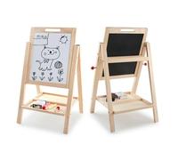 LAVAGNA 2 LATI IN LEGNO PER BAMBINI CAVALLETTO PITTORE GESSETTI PENNARELLI SCUOL