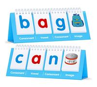 Lavagna a fogli mobili CVC, parola a doppia faccia Flip 40 parole con vocali brevi Lavagna a fogli mobili autoportante Consonante Vocale Consonante Word Flashcards Attività di creazione di parole