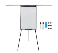 Lavagna a Fogli mobili Relaxdays, Magnetica, Regolabile, treppiede, portapennarelli, Alluminio, HB: 100x70 cm, Nera
