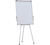 Lavagna a fogli mobili su treppiede, 70 x 100 cm, lavagna a secco lavabile, cornice in alluminio con bracci estensibili, cancellabile, magnetica, tipo su treppiede/materiale: alluminio