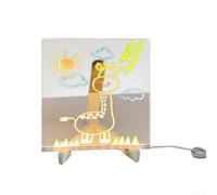 Lavagna a LED fai da te per bambini con lampada da disegno fatta a mano, incoraggia l'espressione creativa e la pratica educativa con luce notturna e penne colorate (20 x 20 cm)