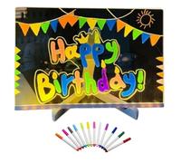 Lavagna a Led Luminosa, Lavagna Luce Per Disegno Bambini, Lumi Board, Lavagna Led Bambini, Scheda Note Acrilico con 7 Colori Penna - Con Supporto Regolabile