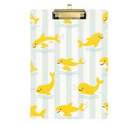 Lavagna a righe gialle con balena oceanica, formato A4, con foro standard per aule di quinta elementare, per insegnanti, dimensioni 9 x 12