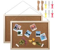 Lavagna a Sughero: PRITOK 2 Pezzi 30 * 40 cm Bacheca a Sughero, Bacheca da Parete a Sughero, Memo Board da Parete Disponibile su Entrambi i Lati per Cucina e Ufficio, Scuola, Casa e Cameretta