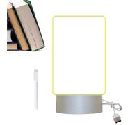 Lavagna acrilica cancellabile a secco - Bacheca da tavolo con penna - Bacheca per lettere a LED, lavagna per appunti in acrilico riscrivibile con luce notturna per uffici, casa, scuola