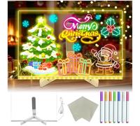 Lavagna Acrilica LED Cancellabile,Lavagnetta Luminosa in Acrilico,7 Colori Cancella a Secco Acrilico con la Luce Per Casa,Ufficio,Negozi al Dettaglio,Telaio Drawing Frame