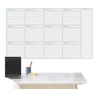 Lavagna bianca annuale cancellabile, grande calendario da parete non datato, cancellabile a secco e a umido, con area note e cose da fare, per ufficio, scuola, home office e famiglia, 150 x 85 cm