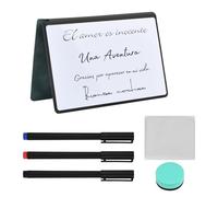 Lavagna Bianca Cancellabile A5 A4, Lavagna Cancellabile a Secco con 3 Penna a Colori, 1 Gomma e 1 Panno Pulizia, Lavagna Bifacciale, Whiteboard Small per Studio Riunioni Bozze Appunti Lavoro (A5)