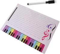 Lavagna bianca cancellabile per personale musicale, 30 x 40 cm, riutilizzabile, cancellabile a secco, per esercitazioni di insegnamento musicale e pianoforte, bella elaborazione