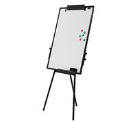 Lavagna bianca con supporto, magnetica, 90 x 60 cm, regolabile in altezza, 97 - 158 cm, lavabile a secco, supporto completo con 6 magneti e gomme, stabile supporto in acciaio