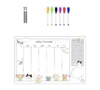 Lavagna bianca da scrivania in acrilico trasparente, cancellabile a secco, per appunti e appunti, per la casa, settimanale, pianificatore di pasti e frigoriferi