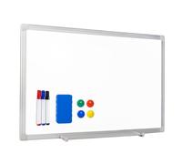 LAVAGNA BIANCA MAGNETICA 90X60 CM CON TELAI IN ALLUMINIO E VASSOIO PER PENNARELL
