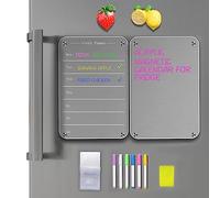 Lavagna Bianca Magnetica Acrilica Cancellabile a Secco per Frigorifero, 33x 22 cm Calendario Magnetico in Acrilico, Lavagna Trasparente Frigo per Pianificatore di Pasti Settimanali (A)