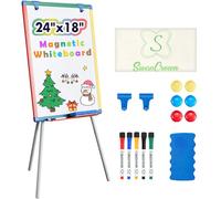 Lavagna bianca magnetica con supporto cancellabile a secco lavagna a fogli mobili per scuola, aula, casa, insegnamento dei bambini, cornice colorata, 60 x 45 cm