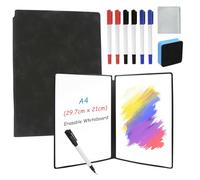 Lavagna bianca portatile A4, riutilizzabile, mini lavagna bianca, piccola con penna, gomma e sacchetto a rete, per ufficio, scuola, casa, scrivania