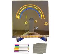 Lavagna Cancellabile A Secco In Acrilico Luminoso, Lavagna Luminosa In Acrilico Lavagna For Messaggi LED Con Penna 7 Colori Lavagna For Appunti Riutilizzabile Cancella Cancellabile ( Size : 20*20cm )