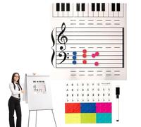 Lavagna cancellabile a secco per personale musicale - Lavagna musicale riutilizzabile 45,7 x 30,5 cm, double face, aiuto all'apprendimento della notazione musicale, supporto alle istruzioni dell'Inse