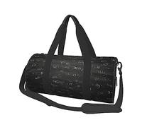 Lavagna carta da parati stampato rotondo borsone da viaggio borsa rotonda rotolo palestra fitness borsa da allenamento borsa nera, taglia unica, Nero , Taglia unica