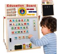Lavagna con pallottoliere magnetica in legno gessetti e pennarello per bambini