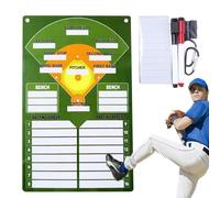 Lavagna da baseball per il Dugout - Portablocco cancellabile a secco con portapenne, supporto magnetico per insegnamento softball, lavagna tattica per la gestione della , tr