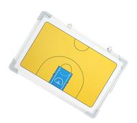 Lavagna da Basket in Lega di Alluminio, Tabella Allenamento Gialla | Guida Didattica e Coaching in Palestra, con Supporto Triangolare Sospeso, Kit Adesivi, Pennarello e Gomma