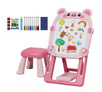 Lavagna da disegno a doppia faccia, lavagna magnetica regolabile per bambini | Lavagna da disegno in piedi | Lavagna magnetica pieghevole e cavalletto bianco | Lavagna per bambini
