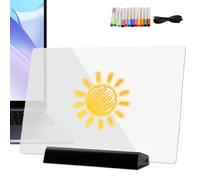 Lavagna da disegno a LED luminosa per bambini - Lavagna cancellabile portatile con 12 matite colorate come un libro, per casa, ufficio, scuola, notte, vacanze, arte, pittura, disegno