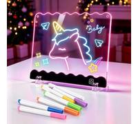 Lavagna da disegno a LED per bambini, in acrilico, con 7 colori, lavagna da colorare a LED