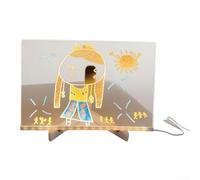 Lavagna da disegno a LED per bambini, realizzata a mano, creativa, con lampada luminosa che offre apprendimento interattivo e divertente esperienza di studio notturno (30 x 20 cm)