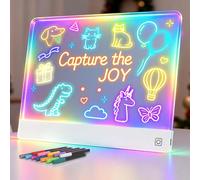 Lavagna da disegno a LED ricaricabile per bambini, 40,6 cm, portatile, con 7 colori, lavagna luminosa in acrilico cancellabile a secco con supporto, regalo di Pasqua, ragazzi e regali di compleanno
