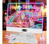 Lavagna da Disegno a LED Ricaricabile per bambini con Luci RGB,Bianco