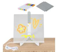 Lavagna da disegno a LED - Schermo trasparente illuminato per appunti, supporto per presentazioni note in acrilico, pannello creativo cancellabile, promemoria visivo, per la pianificazione della