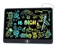 Lavagna da disegno LCD colorata da 16 pollici, con funzione di blocco e cancellazione, blocco di scarabocchio, giocattolo e regali per bambini e adulti a casa, scuola - blu