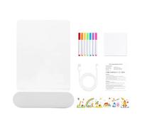 Lavagna da disegno luminosa per bambini, con 7 pennarelli e pannello LED 3D, lavagna per scrivere e appunti con colori, per casa, scuola, viaggi e giochi a casa, per bambini e adolescenti