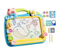 Lavagna da disegno magnetica per bambini, lavagna magnetica per disegno a tema cartone animato, blocco per schizzi, arte dei graffiti educativi, giocattolo multiuso per l'apprendimento precoce con 4