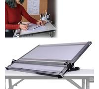 Lavagna da disegno portatile A2, supporto da disegno da tavolo con striscia di carta a pressione, lunghezza e linea di proporzionalità, 6 angoli regolabili per disegni, artisti, architetti, studenti